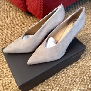 Vince Camuto Heels - light grey suede- NEW in box